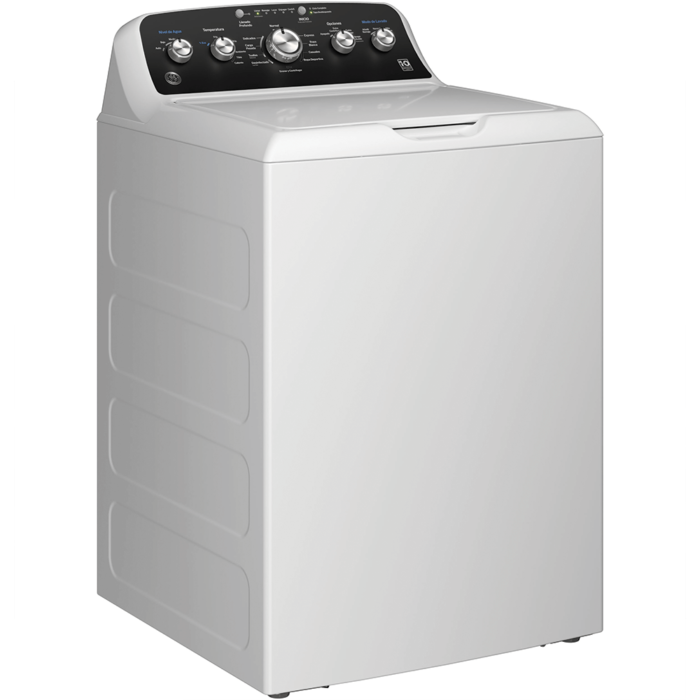 GE® 4.5 cu. ft. Capacity Washer with Spanish Panel and Wash Modes Soak and Power angled product image