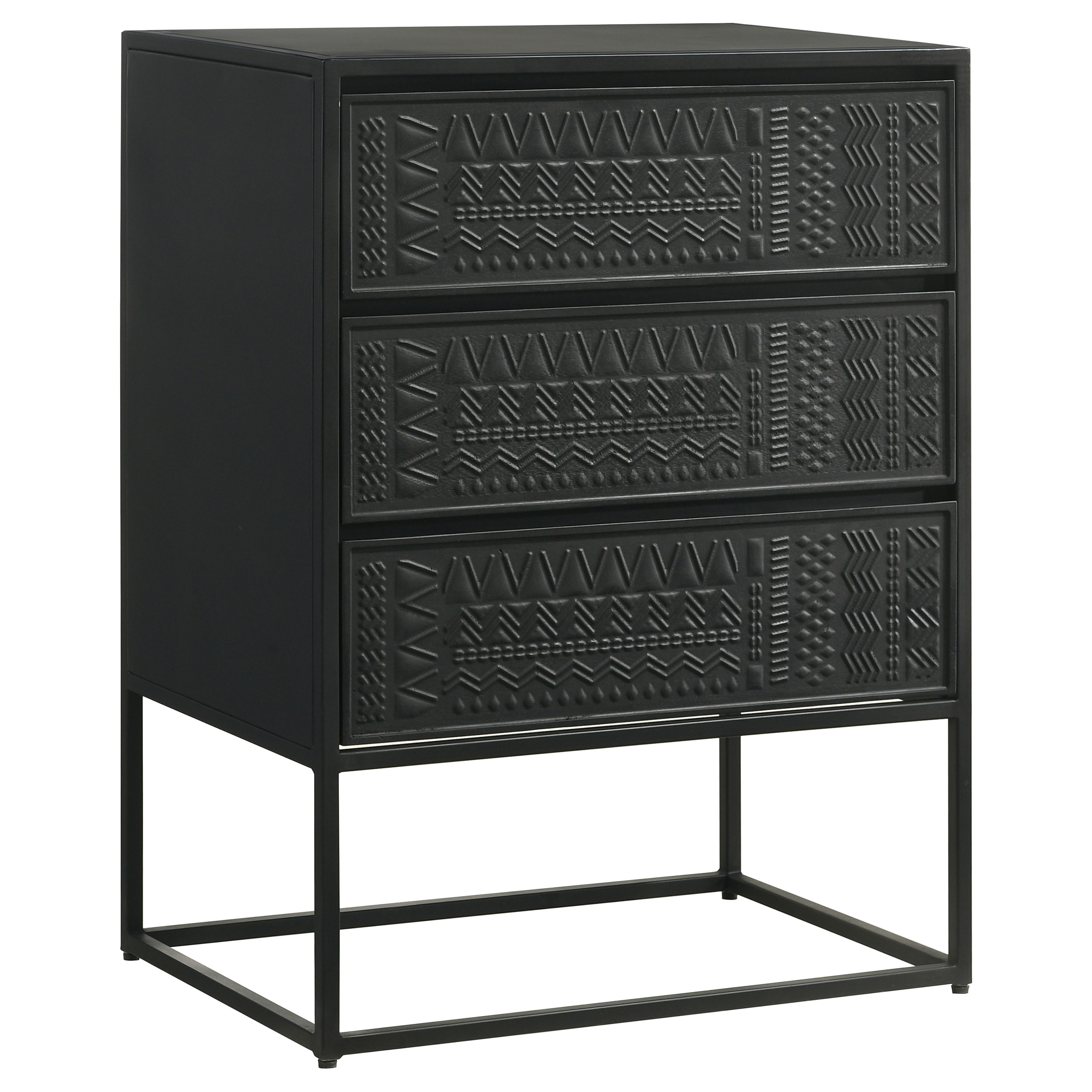 959565_02xHD Alcoa 3-drawer Multi-Purpose Tall Accent Cabinet Black product image