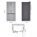 LRFCS25D3S 25 cu. ft. French Door Refrigerator with Ice Maker By LG freezer dimensions product image