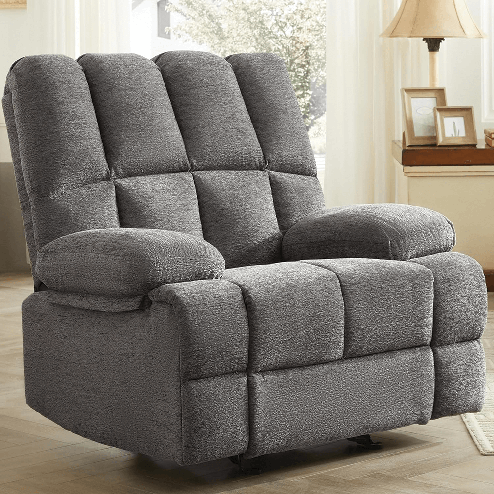 Oversized Rocker Recliner Chair in Grey By Simple Relax Oversized Rocker Recliner Chair in Grey By Simple Relax product image