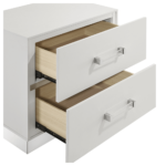 Europa White 2 Drawer Nightstand By New Classic Furniture drawers open close up product image