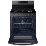 NX60A6511SG 6.0 cu. ft. Smart Freestanding Gas Range with No-Preheat Air Fry & Convection in Black Stainless Steel oven door open product image