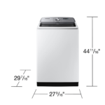 Samsung 5.0 cu. ft. Top Load Washer with Active WaterJet in White dimensions product image