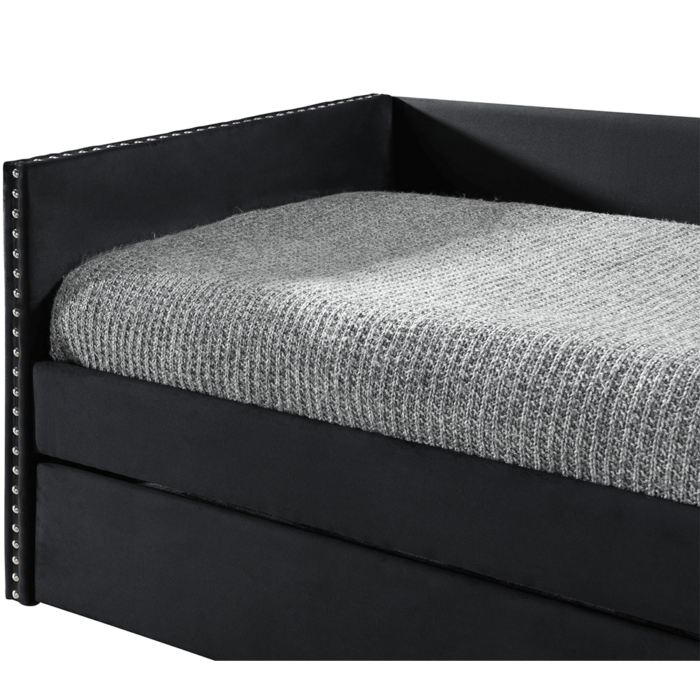 Sadie Daybed By Crown Mark dimensions nailhead trim close up product image