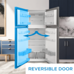 Danby 14.3 cu. ft. Frost-Free Fridge with Top Mount Freezer in Stainless Steel reversible door product image