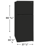 Frigidaire 17.6 Cu. Ft. Top Freezer Refrigerator in Black dimensions product image