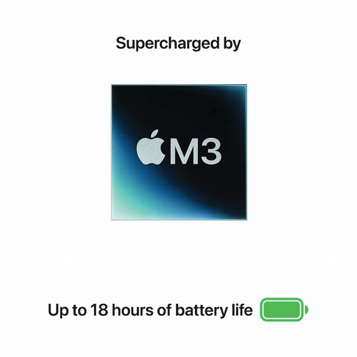 Apple MacBook Air 13-inch Laptop - M3 chip Built for Apple Intelligence - 8GB Memory - 256GB SSD M3 close up product image