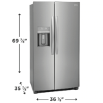 Frigidaire Gallery 25.6 Cu. Ft. 36" Standard Depth Side by Side Refrigerator dimensions product image