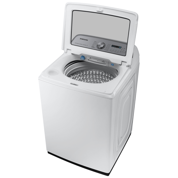 Samsung 5.0 cu. ft. Top Load Washer with Active WaterJet in White top open product image