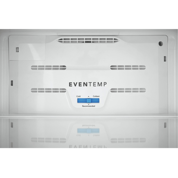 FRTD2021AB Frigidaire 20.5 Cu. Ft. Top Freezer Refrigerator even temp system close up product image