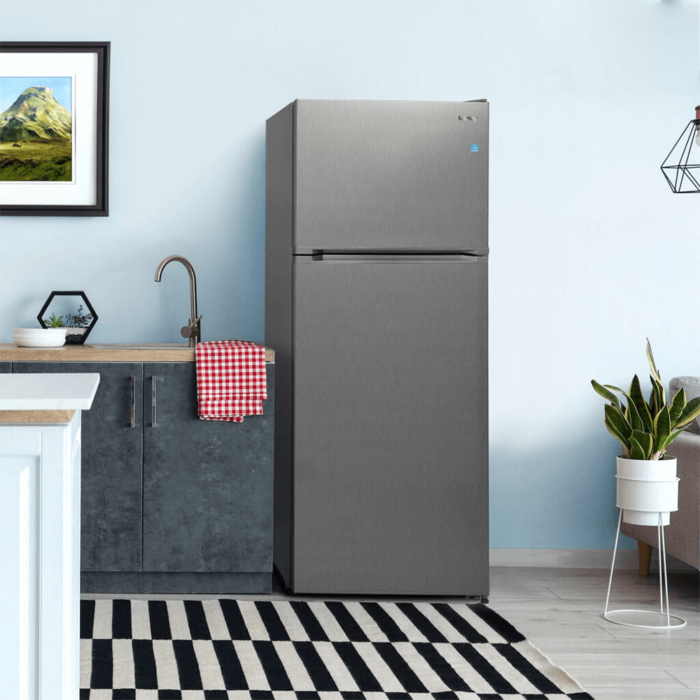 Danby 14.3 cu. ft. Frost-Free Fridge with Top Mount Freezer in Stainless Steel in room product image