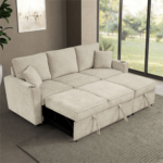Kendal Sleeper Sofa Sectional By Furniture of America sleeper open product image