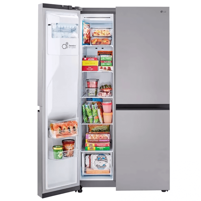LG 27 cu. ft. Side-by-Side Refrigerator with Smooth Touch Ice Dispenser freezer open product image
