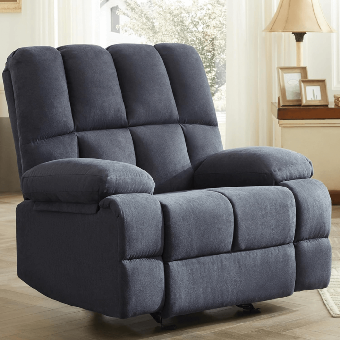 Oversized Rocker Recliner Chair in Dark Grey By Simple Relax product image