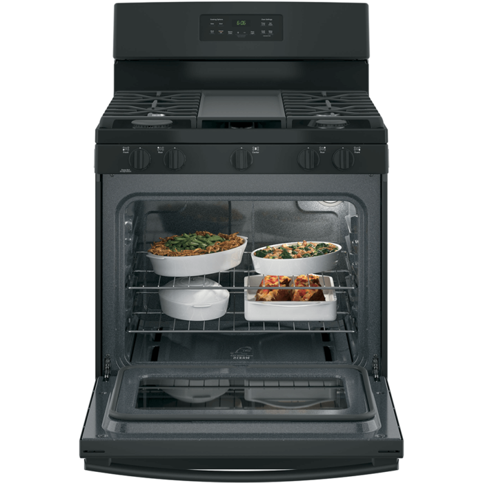 JGBS66DEKBB GE® 30" Free-Standing Gas Range With Digital Oven Controls oven open product image