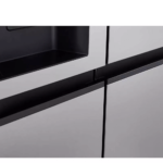 LG 27 cu. ft. Side-by-Side Refrigerator with Smooth Touch Ice Dispenser handles close up product image