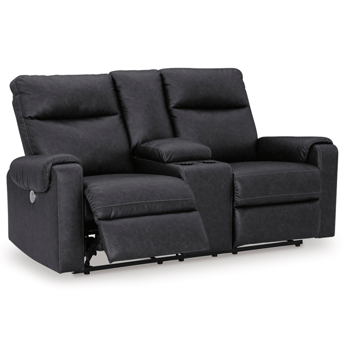 Axtellton Power Reclining Loveseat By Ashley no background recliner open product image