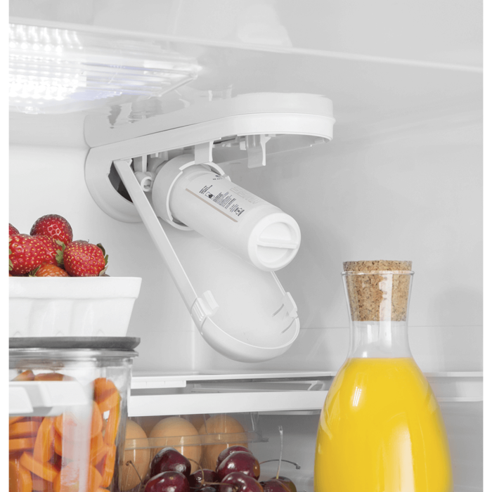 GE® ENERGY STAR® 21.9 Cu. Ft. Fingerprint Resistant Counter-Depth French-Door Refrigerator water filter close up product image