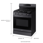 NX60A6511SG 6.0 cu. ft. Smart Freestanding Gas Range with No-Preheat Air Fry & Convection in Black Stainless Steel dimensions product image
