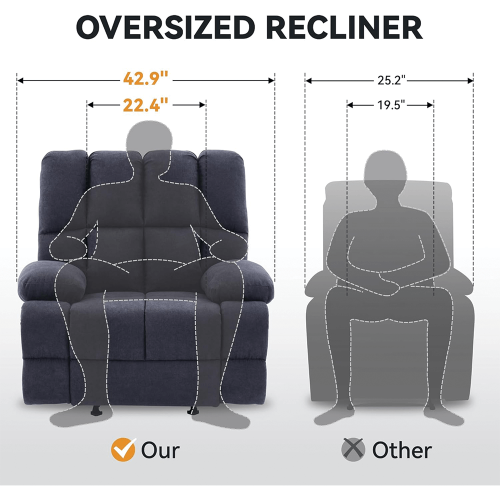 Oversized Rocker Recliner Chair in Dark Grey By Simple Relax dimensions oversized Oversized Rocker Recliner Chair in Dark Grey By Simple Relax dimensions oversized product image