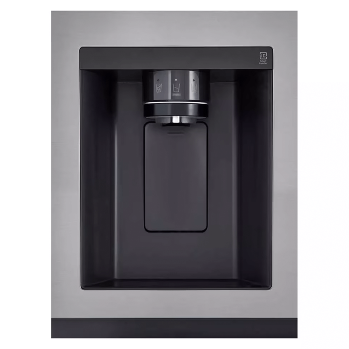 LG 27 cu. ft. Side-by-Side Refrigerator with Smooth Touch Ice Dispenser close up product image