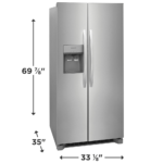 FRSS2323AS Frigidaire 22.3 Cu. Ft. 33" Standard Depth Side by Side Refrigerator dimensions product image