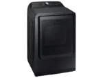 Samsung 7.4 cu. ft. Smart Gas Dryer with Steam Sanitize+ in Brushed Black angled product image