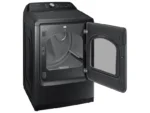 Samsung 7.4 cu. ft. Smart Gas Dryer with Steam Sanitize+ in Brushed Black to view door open product image