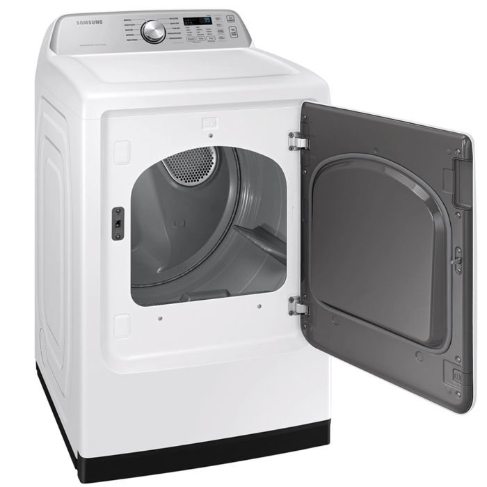 7.4 cu. ft. Smart Gas Dryer with Sensor Dry in White door open product image