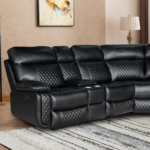 Infinity 3 Piece Transitional Faux Leather Power Reclining Sectional in Black By AC Pacific zoom in left