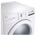 DLG3401W LG 7.4 cu. ft. Ultra Large Capacity Gas Dryer angled Top View Controls Close up Product image