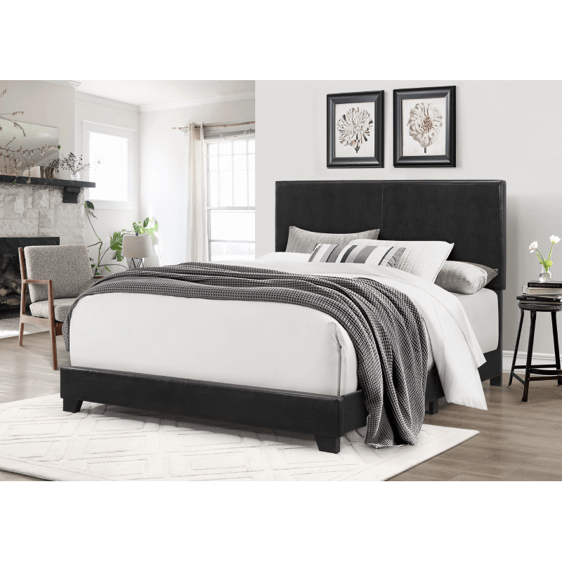 7563 upholstered bed frame by milton green stars 7563 upholstered bed frame by milton green stars product image with black pu fabric