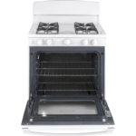 JGBS30DEKBW GE® 30" Free-Standing Gas Range in white open product image
