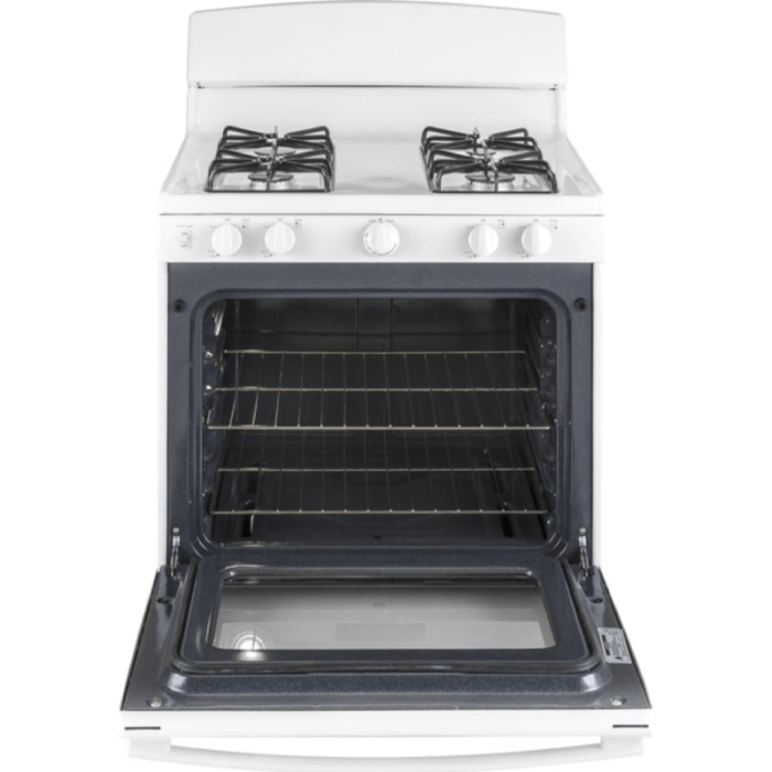 JGBS30DEKBW GE® 30" Free-Standing Gas Range in white open product image
