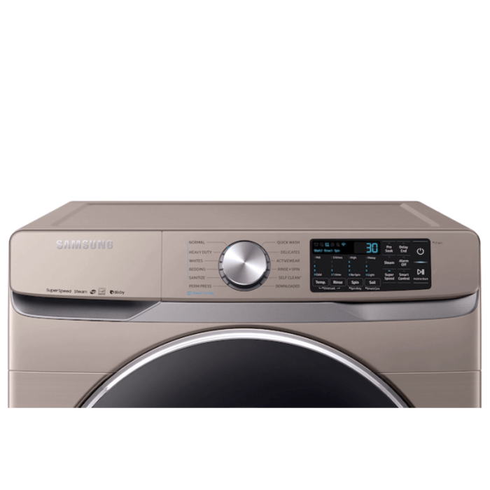 4.5 cu. ft. Smart Front Load Washer with Super Speed in Champagne control panel product image
