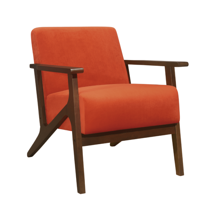 Accent Arm Chair in Orange Velvet By Home Elegance product image