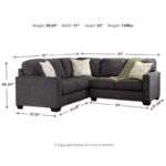 Lucina 2 Piece Sectional By Ashley dimensions product image