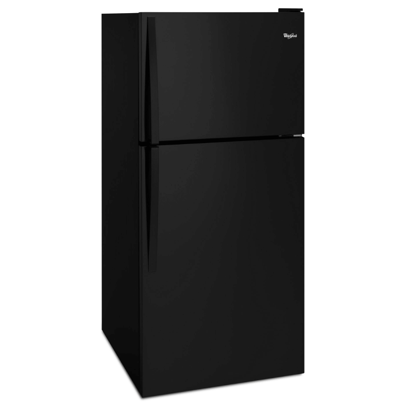 Whirlpool 18 cu. ft. 30-inch Wide Top Freezer Refrigerator In Black angled Whirlpool 18 cu. ft. 30-inch Wide Top Freezer Refrigerator In Black angled product image