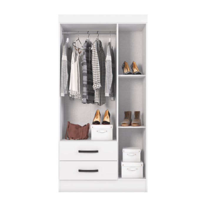 White Wardrobe Chest By Casa Blanca Furniture Open Product image