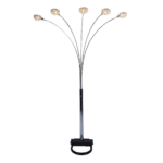 Floor Lamp in Chrome and Glass Finish By Crown Mark product image