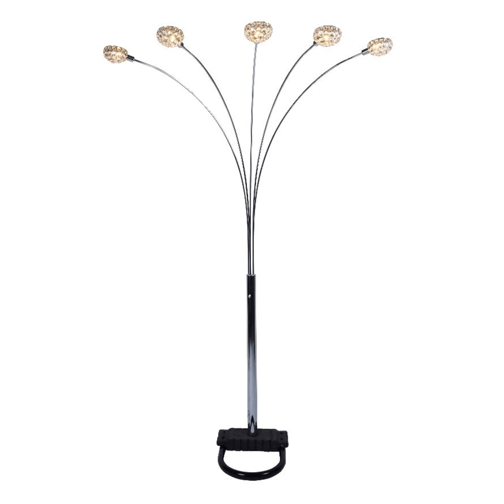 Floor Lamp in Chrome and Glass Finish By Crown Mark Floor Lamp in Chrome and Glass Finish By Crown Mark product image