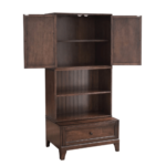 Pulaski 2 Stack Brown Wooden Cabinet With Drawers Open product image