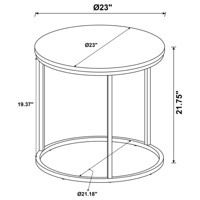 Living Room End Table 736027 By Coaster dimensions product image