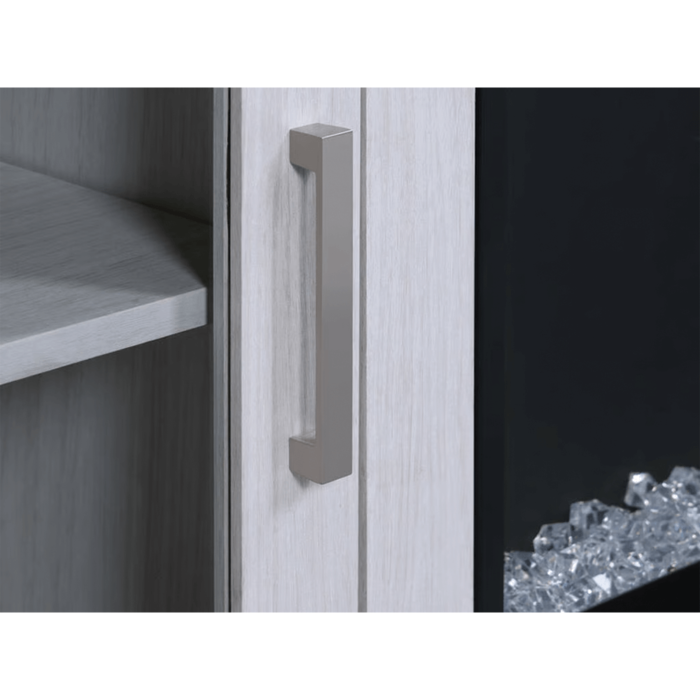 Summit White Walnut TV Stand with Fireplace By Lilola Home Handle close up product image