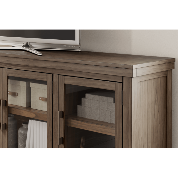 Boardernest 85" TV Stand By Ashley Furniture open cabinets close up product image