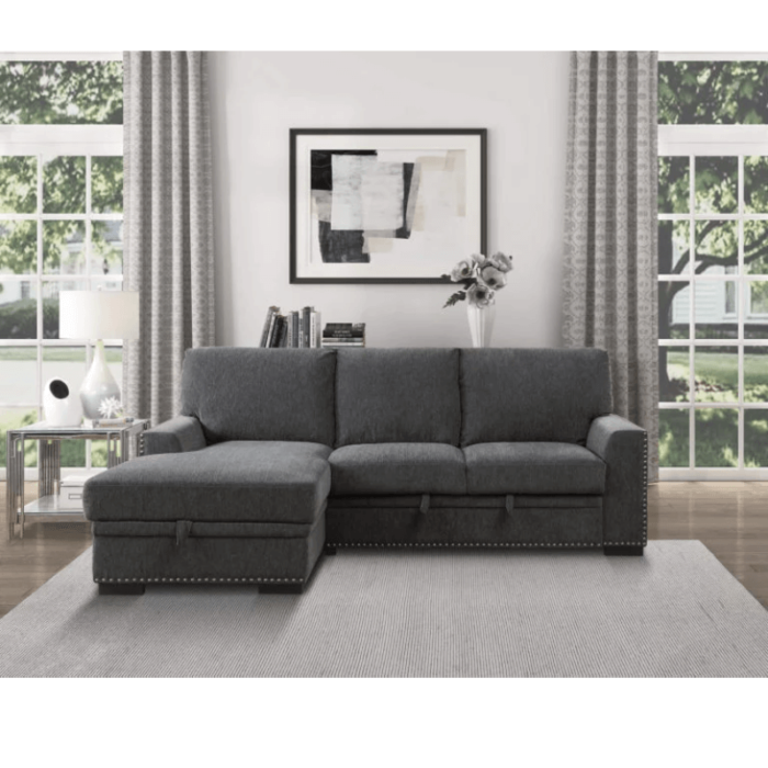 Morelia Left Arm Facing Stationary Fabric Sectional By Home Elegance in room product image