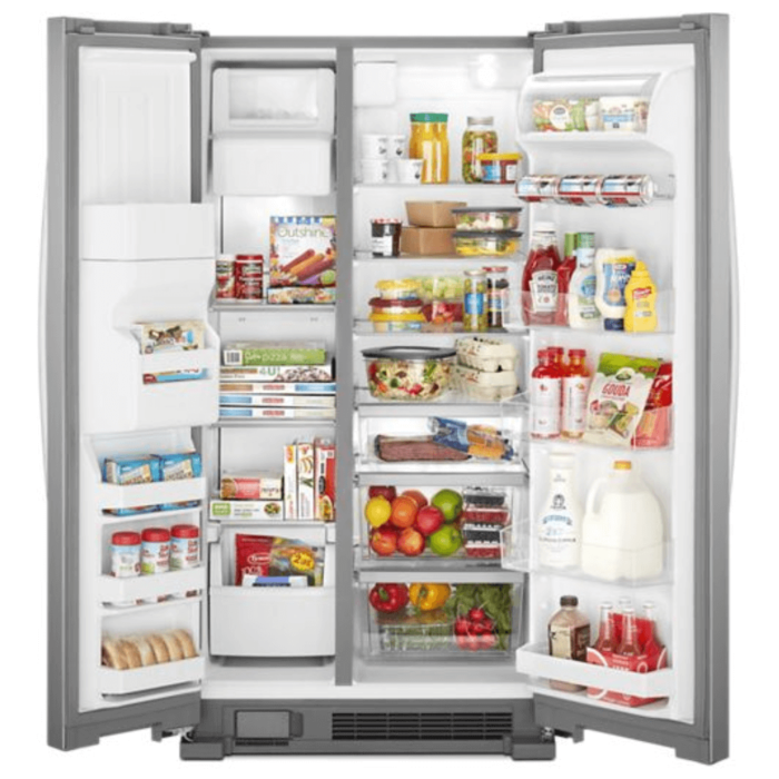 Whirlpool 33-inch Wide Side-by-Side Refrigerator - 21 Cu. Ft. door open product image