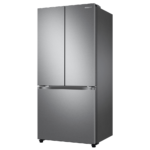 Samsung 18 Cu. Ft. Smart Counter Depth 3-Door French Door Refrigerator in Stainless Steel angled product image