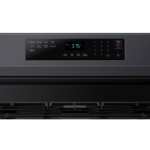 Samsung 6.0 cu. ft. Smart Freestanding Gas Range with No-Preheat Air Fry & Convection in Black Stainless Steel close up of controls product image
