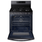 Samsung 6.0 cu. ft. Smart Freestanding Gas Range with No-Preheat Air Fry & Convection in Black Stainless Steel oven open product image